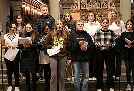 Die Schülerinnen und Schüler aus dem Vorbereitungsteam sorgten auch für die musikalische Begleitung des Gottesdienstes.